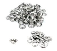 MUWINC Oeillets Pour Baches - 100 Sets Kit Oeillets Laiton Nickelé, Diamètre Intérieur 10 mm, Pour Bâches, Rideaux, Sacs Et Artisanat (Argent)