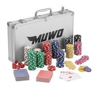 MUWO "All In" Mallette de poker-Ensemble avec 300 jetons Taille :taille unique