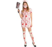 MUWO Costume d'Halloween collection MIESEPETER - Déguisements effrayants pour homme et femme - Zombie, clown, vampire, sorcière, religieuse, etc. - Pour Halloween et fête (infirmière, taille S/M)
