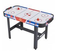 MUWO Table de hockey 122 x 61 x 79 cm, compteur de buts, avec 2 palets et 2 poussoirs, bandes en plastique rigide et robuste (Game on)