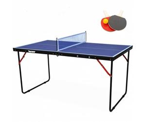 MUWO Mini table de ping-pong pliable d'intérieur 137 x 76 cm bleue Taille :taille unique