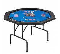 MUWO table de poker pliante pour 8 joueurs bleue Taille :taille unique