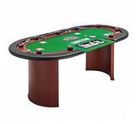 MUWO Table de poker pour 10 joueurs avec espace croupier et bac à jetons vert Taille :taille unique
