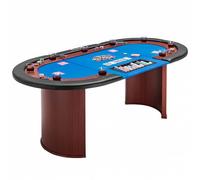 MUWO Table de poker pour 10 joueurs avec zone de croupier et plateau à jetons, bleue Taille :taille unique