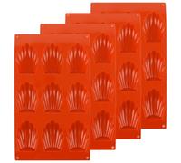 MUXHEL 4 Pièces Moule Madeleine Silicone, Antiadhésifs Moule à Madeleine, 9 Cavités Moule Antiadhésif en Forme de Coquille, pour Madeleine, Biscuits, Chocolat, Bonbons, Pudding