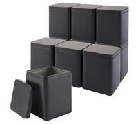 MUXHEL Lot de 10 boîtes à thé classiques pour thé en vrac, étanches aux arômes, en métal, pour 90 g chacune, Earl Grey, 8 x 8 x 11cm, idéales comme boîte à farine, riz ou biscuits
