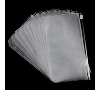 MUXHEL Lot de 100 pochettes A6 à fermeture éclair en plastique à 6 trous Étanche Pour billets de banque, bloc-notes, planificateur budgétaire
