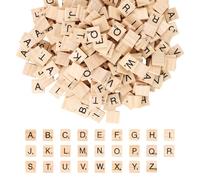 MUXHEL Lot de 1000 lettres de Scrabble en bois pour bricolage - Lettres en bois - Lettres en bois - Carreaux - Lettres en bois Scrabble de A à Z avec chiffres - Pour jeux de société, apprentissage