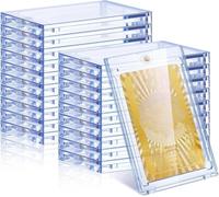 MUXHEL Lot de 15 porte-cartes magnétiques transparents 130PT pour cartes à collectionner One Touch pour jeux de baseball, football et rangement
