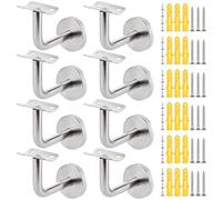 MUXHEL Lot de 8 supports de main courante en acier inoxydable - 60 x 80 mm