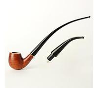 MUXIANG Churchwarden tabac tuyaux avec deux embouchures tige Long tuyau en bois Tube 9mm filtres 10 outils de nettoyage AD0015
