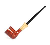 MUXIANG Pipe à tabac Bruyère faite à la main avec anneau déco olive et métal MA10006A1F1H