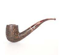 MUXIANG Pipe à tabac en bruyère faite à la main avec anneau décoratif argenté 9 mm filtre AA0525 (sablé)