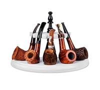 MUXIANG Support en bois pour 5 pipes à tabac - Fabriqué à la main - Blanc/noir FA0106