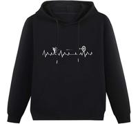 MUXIAOQI Archery Heartbeat Hunting Funny Bow Arrows Hoody Unisex Ptinted Hoodies Long Sleeve Men's Hooded with Pocket Black 3XL