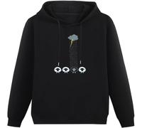 MUXIAOQI Black Sheep Bad Luck Rain Cloud Thunder Funny Sarcasm Hoody Graphic Hoodie Mens Shirt Black M