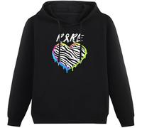 MUXIAOQI Disease Day Rare Fighter Dripping Heart Hoody Unisex Ptinted Hoodies Long Sleeve Men's Hooded with Pocket Black XXL