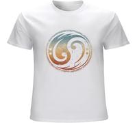 MUXIAOQI Funny Bass Guitar Clef Yin Yang Vintage for Bassist Bass Player Men's T Shirt Unisex Casual Graphic Tops Black L