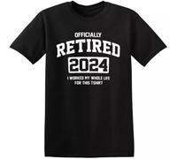 MUXIAOQI Retired 2025 T Shirt Funny Work Retirement Gift Dad Him Grandpa Top Black S