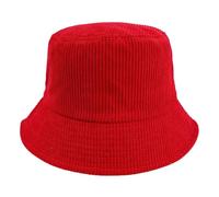 MUXICU Chapeau cloche en velours côtelé printemps automne couleur unie femmes hommes chapeaux de pêcheur hanche casquette pliable Bob Cheapu Panama chapeau de pêche Gorras, Rouge, 55-58cm (elastic)