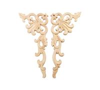 MUXSAM 2pcs Bois sculpté d'angle Grand Format Applique Cadre Sculptée en Bois de Style Européen Onlay Non Peinte Droite+Gauche(Chaque 1pcs)