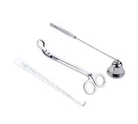 MUXSAM 3pcs Argent Ensemble d’Accessoires pour Bougies Comprend Étouffoir de Bougie et Coupe-mèche Bougie Et Crochet de Bougie - Kit de Soin des Bougies -Chambre d'outils en Acier Inoxydable