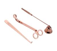 MUXSAM 3pcs Or Rose Ensemble d’Accessoires pour Bougies Comprend Étouffoir de Bougie et Coupe-mèche Bougie Et Crochet de Bougie - Kit de Soin des Bougies -Chambre d'outils en Acier Inoxydable