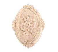 MUXSAM Bois Sculpté Meuble Moulure Decorative Bois Applique en Bois Non Peinte à Décorer des Meubles Classique Habillage Cheminee Porte et Fenêtre Baroque 21 * 15cm