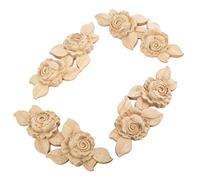 MUXSAM Lot de 4 appliques d'angle en bois sculpté pour porte d'armoire Style européen 16,6 x 6,5 cm