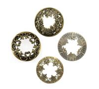 Muxsam Lot De 4 Couvercles de Bougie en Alliage de Zinc, Couvercles Vintage pour 73mm-81mm Bougies Parfumées, Accessoire Aide Les Pots à Bougie à Brûler Uniformément, Or Rose (Bronze, Small)