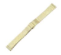 MUXUMAO Bracelet de montre à fermoir à pression en acier inoxydable, bracelet métallique universel for femmes, 12/13/14/16/18/19 mm.(Gold,18mm)