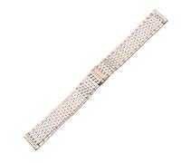 MUXUMAO Bracelet de montre à fermoir à pression en acier inoxydable, bracelet métallique universel for femmes, 12/13/14/16/18/19 mm.(Silver rose,18mm)