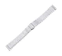 MUXUMAO Bracelet de montre à fermoir à pression en acier inoxydable, bracelet métallique universel for femmes, 12/13/14/16/18/19 mm.(Silver,16mm)