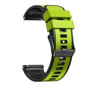 MUXUMAO Bracelet de montre bicolore en silicone 20 mm/22 mm, boucle en acier inoxydable, for homme/femme, à dégagement rapide, universel.(Lime black,20mm)