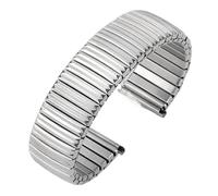 MUXUMAO Bracelet de montre élastique en acier inoxydable 12 mm, 14 mm, 16 mm, 18 mm, 20 mm, extensible, universel, for hommes et femmes(Silver,16mm)