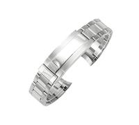 MUXUMAO Bracelet de Montre en Acier Inoxydable 316L, maillons de 20 mm et 21 mm, extrémités incurvées, Bracelet de Montre en métal(Silver 2_21mm)