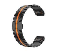 MUXUMAO Bracelet de montre en acier inoxydable à ajustement rapide for montres de 20 mm et 22 mm, for hommes et femmes, bracelets métalliques(Black Orange,22mm)