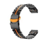 MUXUMAO Bracelet de montre en acier inoxydable à boucle déployante, for homme, style sport, universel, 20 mm et 22 mm(Black Orange,22mm)