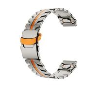 MUXUMAO Bracelet de montre en acier inoxydable à boucle déployante, for homme, style sport, universel, 20 mm et 22 mm(Titanium Orange,22mm)