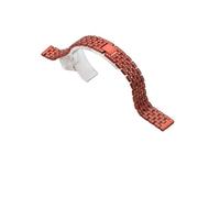 MUXUMAO Bracelet de montre en acier inoxydable for femme, 14 mm, cinq perles, entièrement en diamants, remplacement, universel(Red)