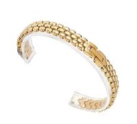 MUXUMAO Bracelet de montre en acier inoxydable for femme, petite taille, 6/8/10/12/14 mm, bracelet de rechange universel solide(Gold,12mm)