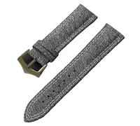 MUXUMAO Bracelet de montre en cuir véritable denim à dégagement rapide, 18 mm, 20 mm, 22 mm, bracelet en nylon, design universel, boucle en acier inoxydable.(Black 4,22mm)