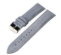 MUXUMAO Bracelet de montre unisexe en denim à dégagement rapide, disponible en tailles 14 mm, 16 mm, 18 mm, 20 mm et 22 mm, fabriqué en toile de microfibre de nylon douce.(Light blue,18mm)