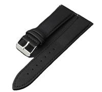 MUXUMAO Bracelet de montre unisexe en denim à dégagement rapide, disponible en tailles 14 mm, 16 mm, 18 mm, 20 mm et 22 mm, fabriqué en toile de microfibre de nylon douce.(Black,16mm)