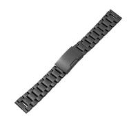 MUXUMAO Bracelet de montre universel à cinq perles en acier inoxydable massif, 14/16/17/18/20/22/24 mm, avec boucle latérale(Black,22mm)