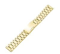 MUXUMAO Bracelet de montre universel à cinq perles en acier inoxydable massif, 14/16/17/18/20/22/24 mm, avec boucle latérale(Gold,23mm)