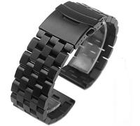 MUXUMAO Bracelet de Montre Universel en Acier Inoxydable, Boucle déployante, libération Rapide, 18 mm, 20 mm, 22 mm, 24 mm, 26 mm(Black_24mm)