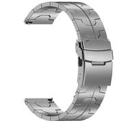 MUXUMAO Bracelet de montre universel en alliage d'aluminium et titane for homme, 20 mm et 22 mm, avec boucle déployante(Silver,22mm)
