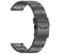 MUXUMAO Bracelet de montre universel en alliage d'aluminium et titane for homme, 20 mm et 22 mm, avec boucle déployante(Black,22mm)