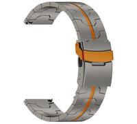 MUXUMAO Bracelet de montre universel en alliage d'aluminium et titane for homme, 20 mm et 22 mm, avec boucle déployante(Titanium Orange,22mm)